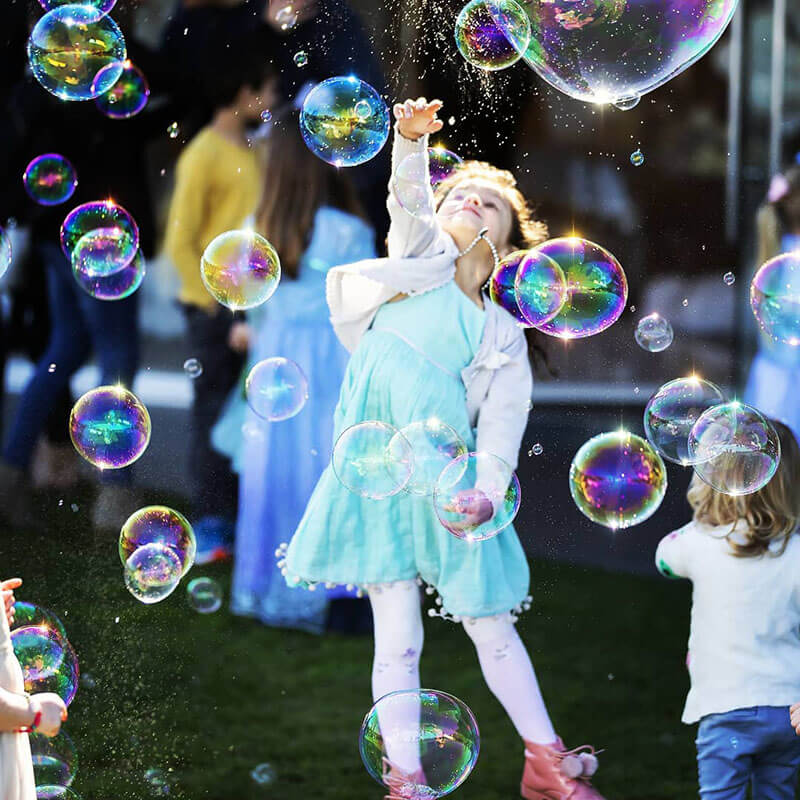 A bubble experience at an outdoor event