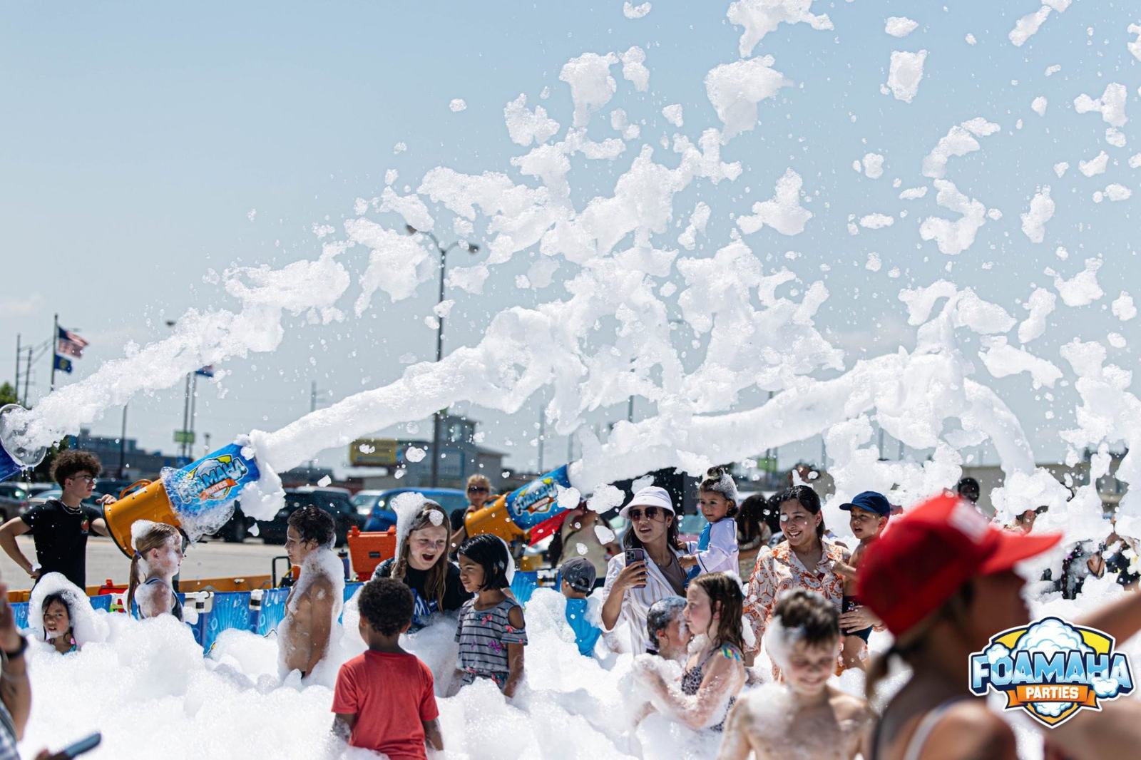 A Foamaha Parties foam experience at an outdoor event