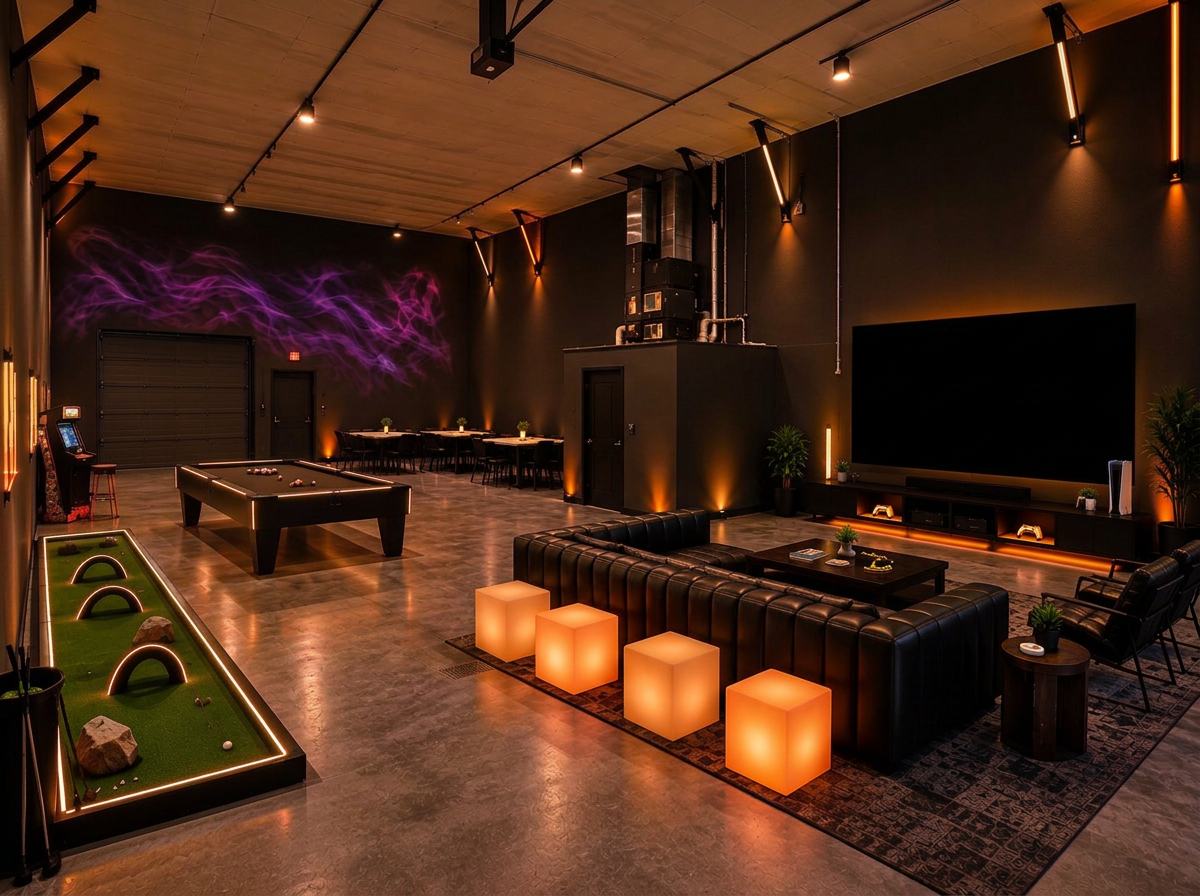 Concept rendering of the OMAGINE room in a warm, quiet lighting state