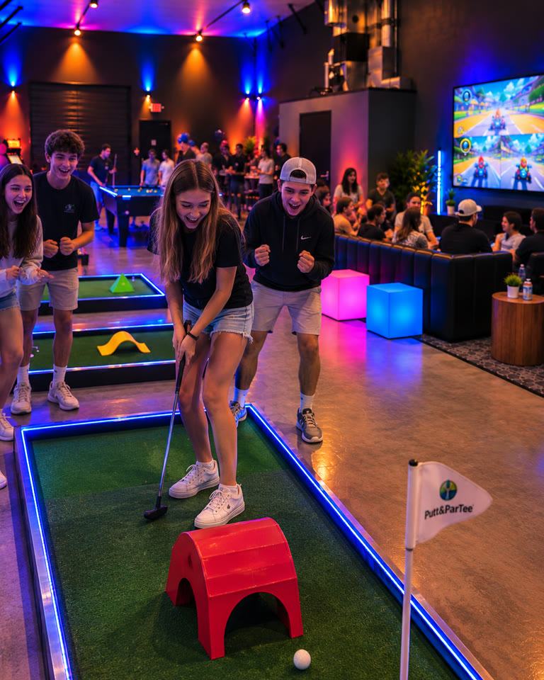 Concept rendering of the LED mini golf course inside OMAGINE