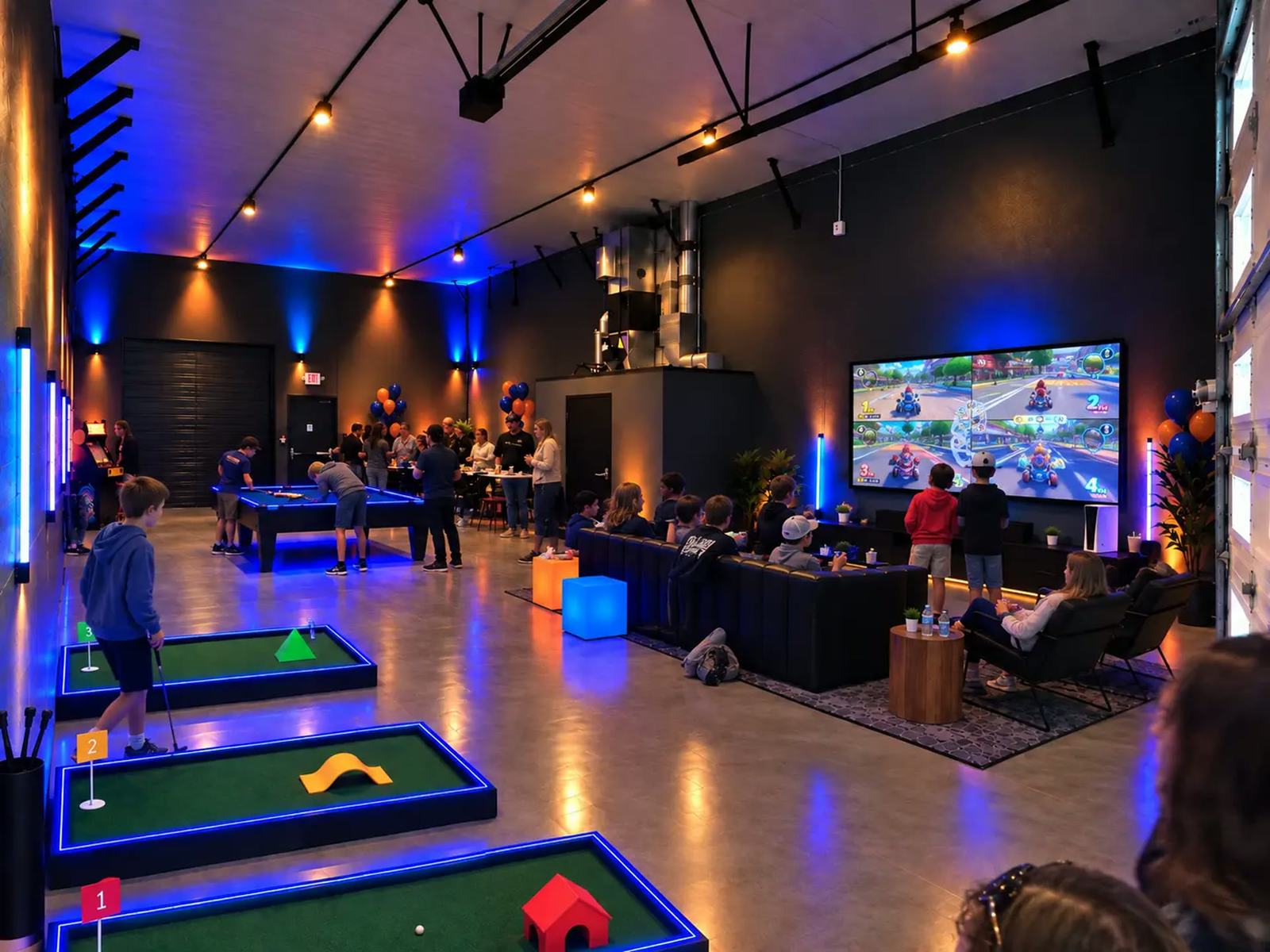 Concept rendering of guests spread across the OMAGINE room